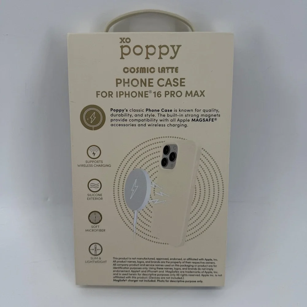 XO Poppy MagSafe Silicone Phone Case Cosmic Latte iPhone 16 Pro Max